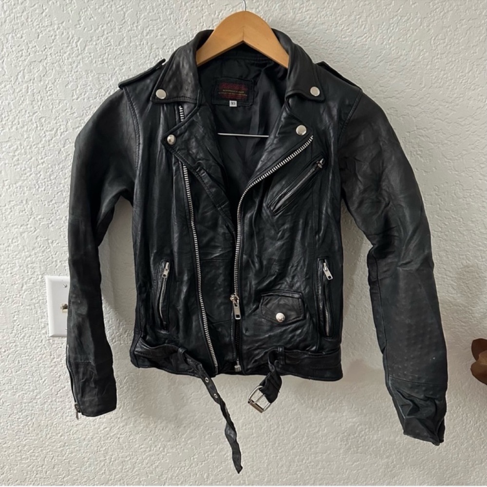 Pele Che Coco leather biker jacket
Size xs